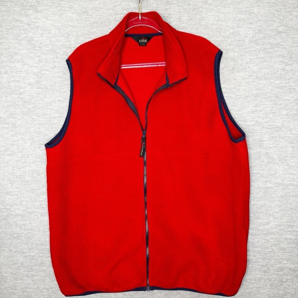 L.L. Bean Other - Vintage 90s LL Bean Outdoors Mens Size XL Tall‎ Full Zip Fleece Vest Jacket Red